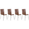 BESUCHERSTUHL 4er Set Holz braun - Braun, Holz/Metall (43/87/47cm) - CLP