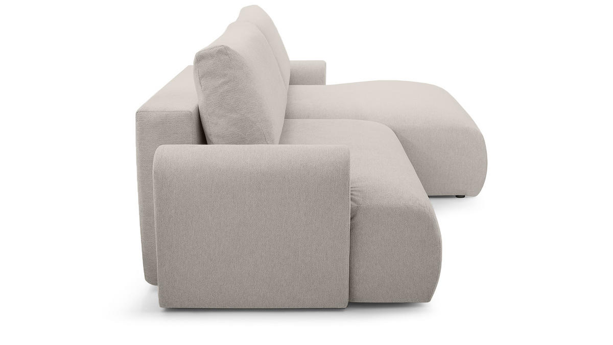 ECKSOFA mit Schlaffunktion Brauel, Beige - Beige, Textil (150/260cm) - Meblito