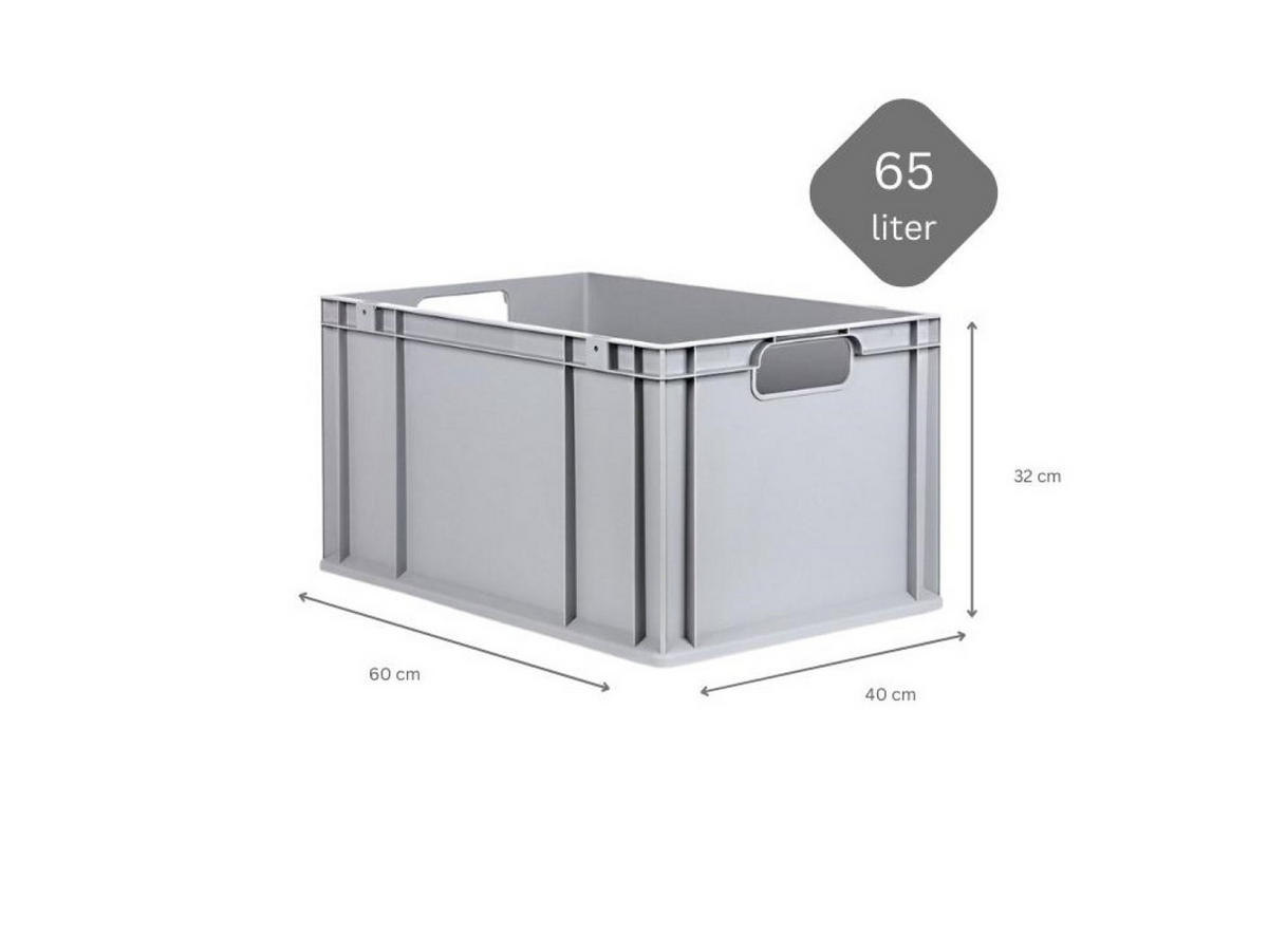 EUROBOX Nextgen Economy Griffe Offen 32x40x60cm 65 Liter - Grau, Kunststoff (40/32/60cm) - PROREGAL