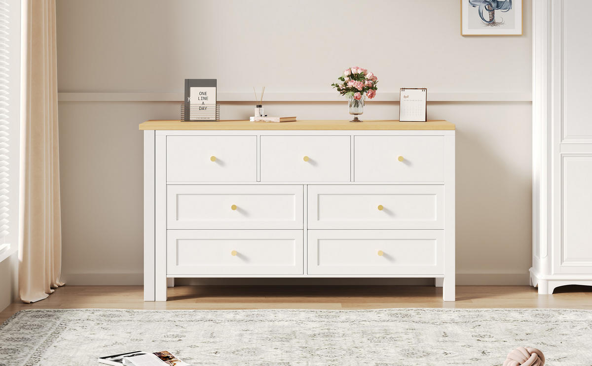 BÜROTISCH mit Schubladen und Aufbewahrung – Weiß Holzoptik - Weiß, Holzwerkstoff (40/120/70cm) - Urban Meuble
