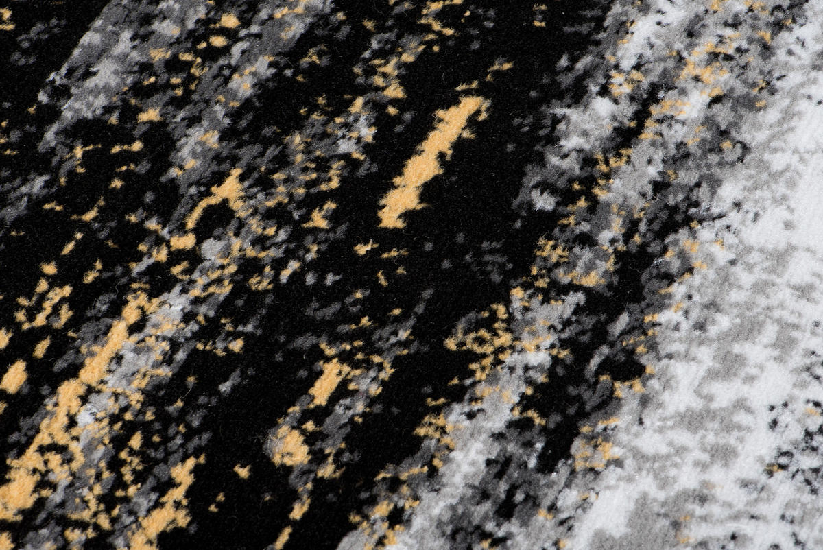 LÄUFER MAYA Schwarz Goldfarben 100/500 cm - Goldfarben, Textil (100/500cm) - Tapiso