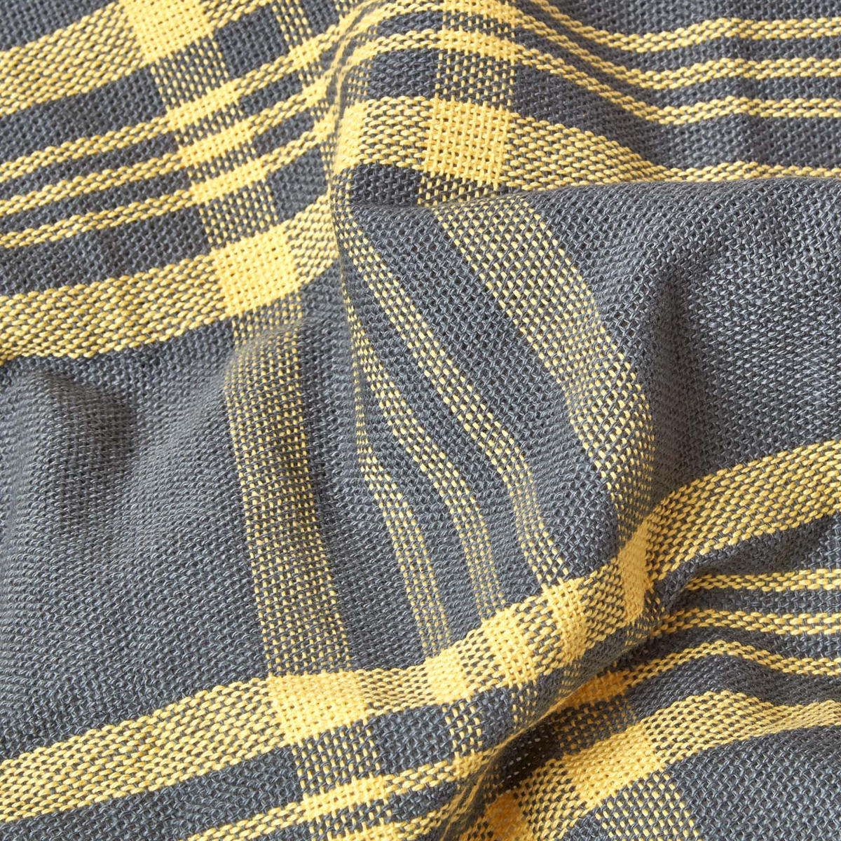 ÜBERWURF 255/360 cm, Schottenkaro, 100% Baumwolle - Gelb, Textil (255/360cm) - Homescapes