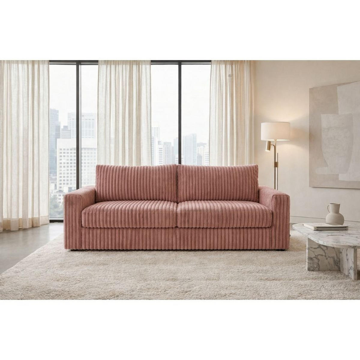SCHLAFSOFA Siena, sofa mit Bettfunktion, 140x200, Rosa - Rosa, Textil (176/81/100cm) - AN-Moebel 4u