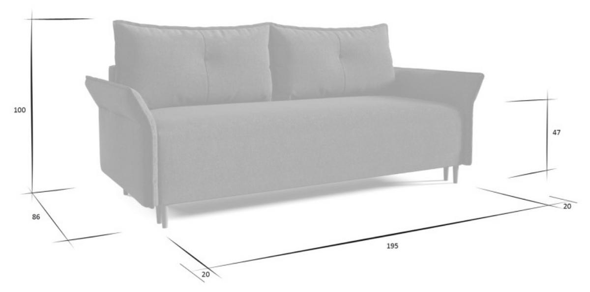SOFA Dunkelgrau ASZTON Mit Dünnen Armlehnen - Graphitfarben, Naturmaterialen/Textil (235/100/86cm) - Sepro Meble