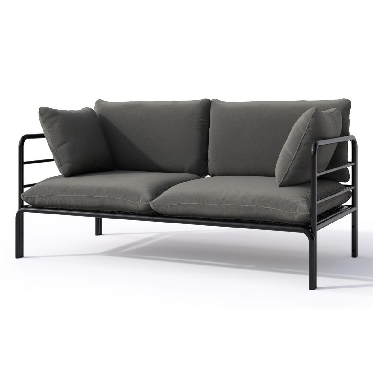 GARTEN-SOFA Worcully Beige/Schwarz - Beige, Textil (150/80/80cm) - Selsey