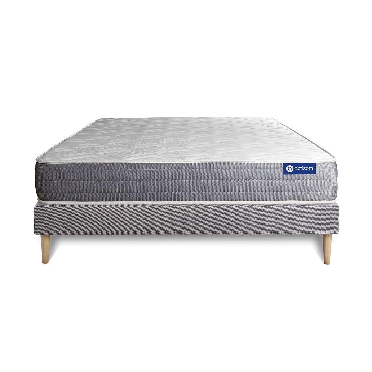 BETT Actimemo dream Memory-Schaum 150 x 200 cm h2 - Kit Bettgestell Grau - Beige/Grau, Karton/Holz (150/200cm) - ACTISOM
