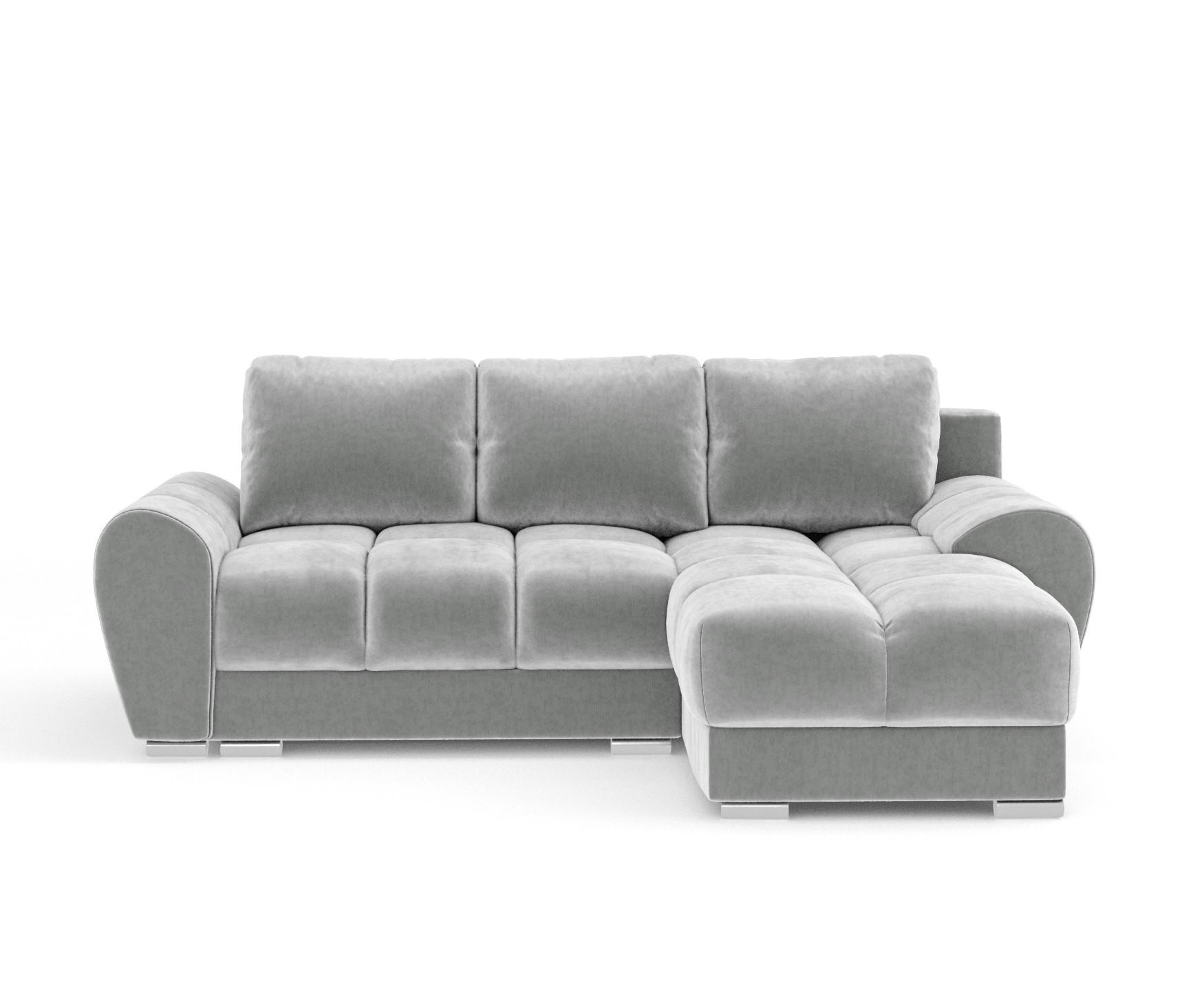 ECKSOFA MIT SCHLAFFUNKTION Peebles Creme Samtstoff - Chromfarben/Creme, Holz/Holzwerkstoff (256/175cm) - Maison de Reve