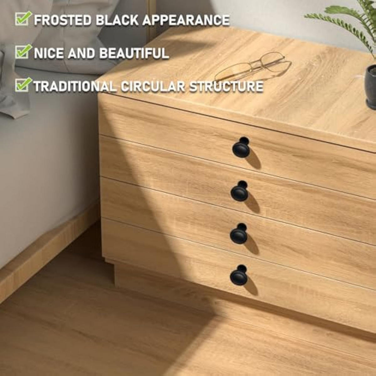 SCHRANKKNOPF Schwarz Matt 30er-Set - Schwarz, Keramik (2.9/2.3/2.9cm)