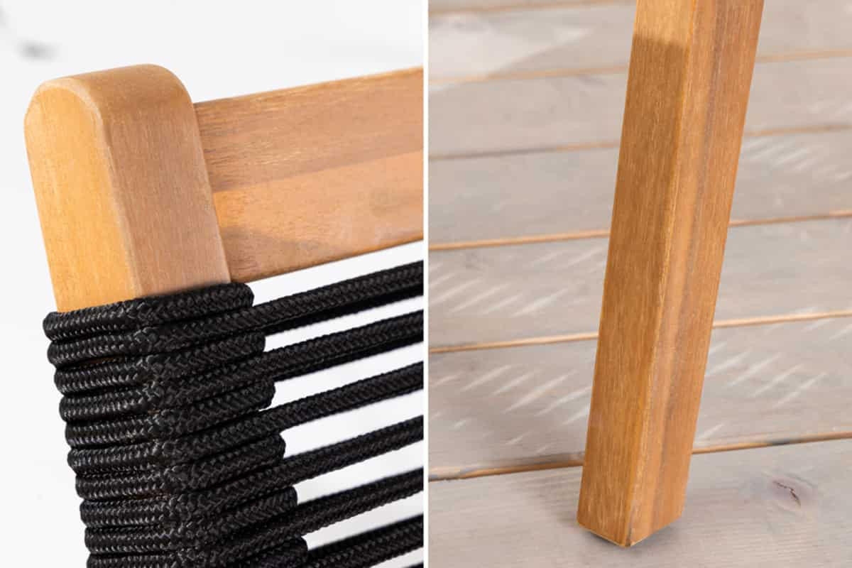 GARTENSTUHLSET BALI ROPE 2-teilig Akazie Natur|Anthrazit - Braun/Grau, Holz/Kunststoff (67/85/75cm) - riess-ambiente