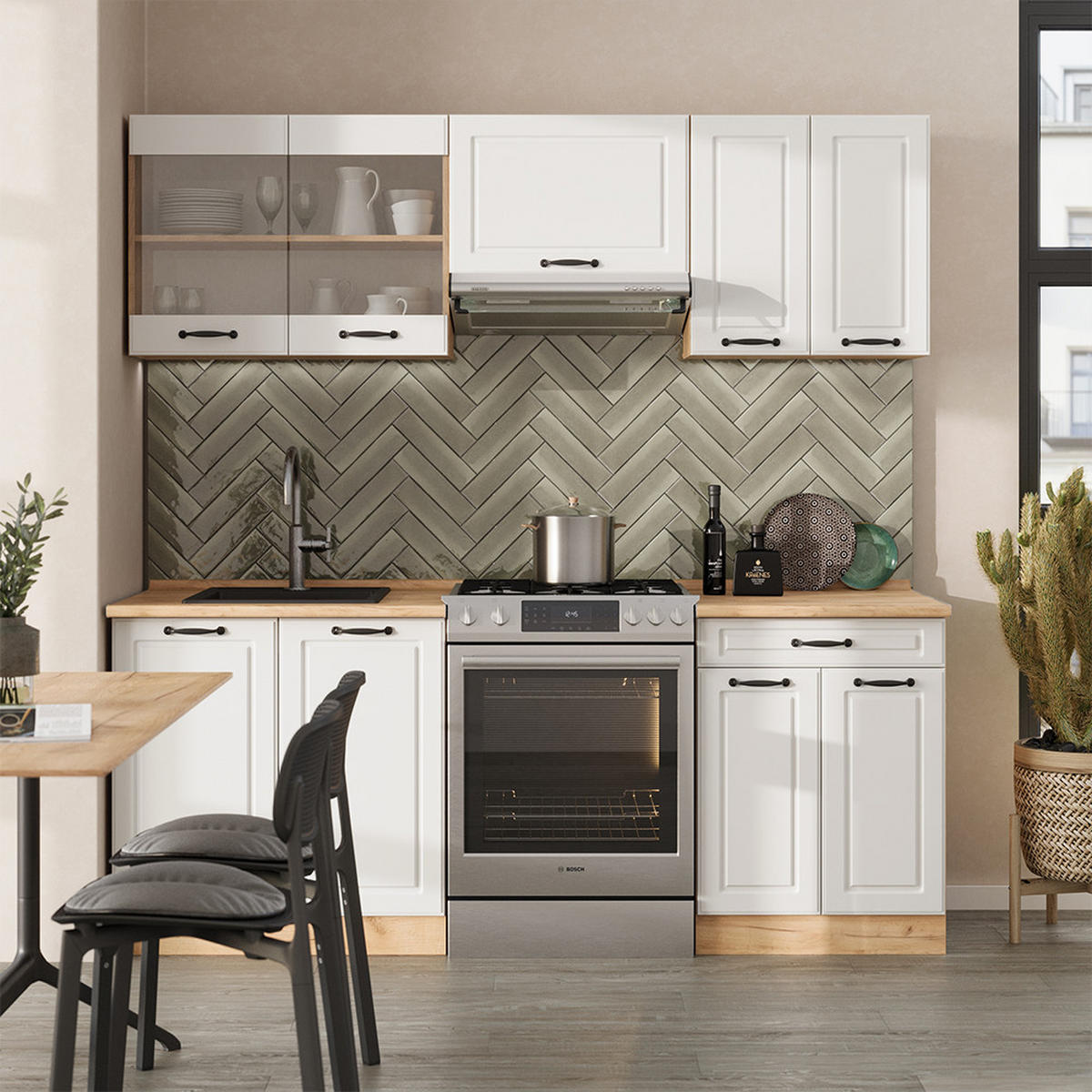 Honigeiche/Weiß, Holzwerkstoff (200/81.6/60cm) - Vicco