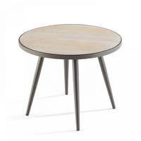 GARTENBEISTELLTISCH runder, Braun - Braun, Metall (1/1cm) - Oviala