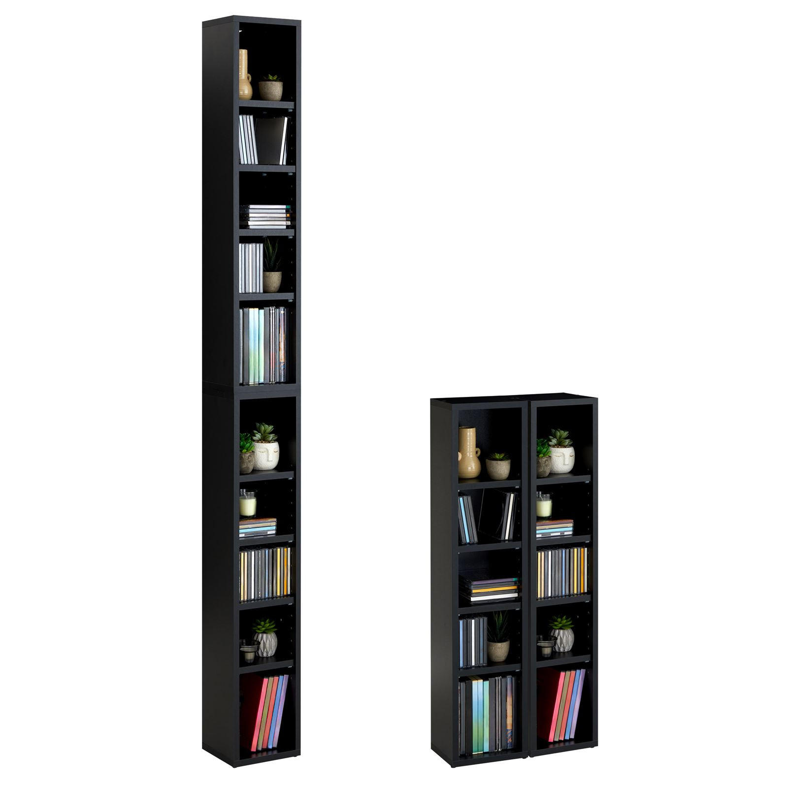 CD/DVD- REGAL CHART - Schwarz, Holzwerkstoff (20/186/17cm) - CARO-Möbel