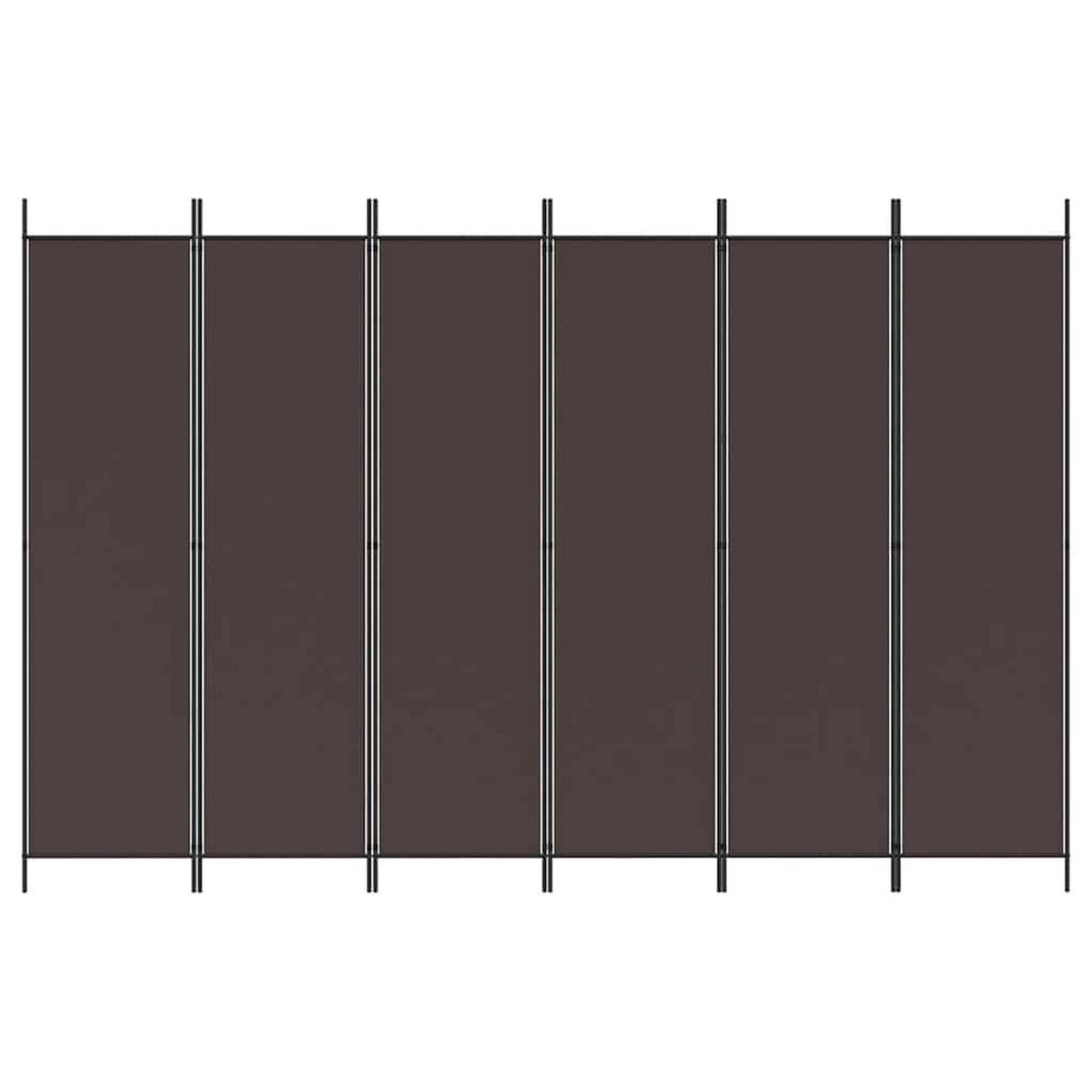 PARAVENT 6-teilig Braun 300/200 Cm Stoff - Braun, Textil (300/200/0.1cm) - vidaXL