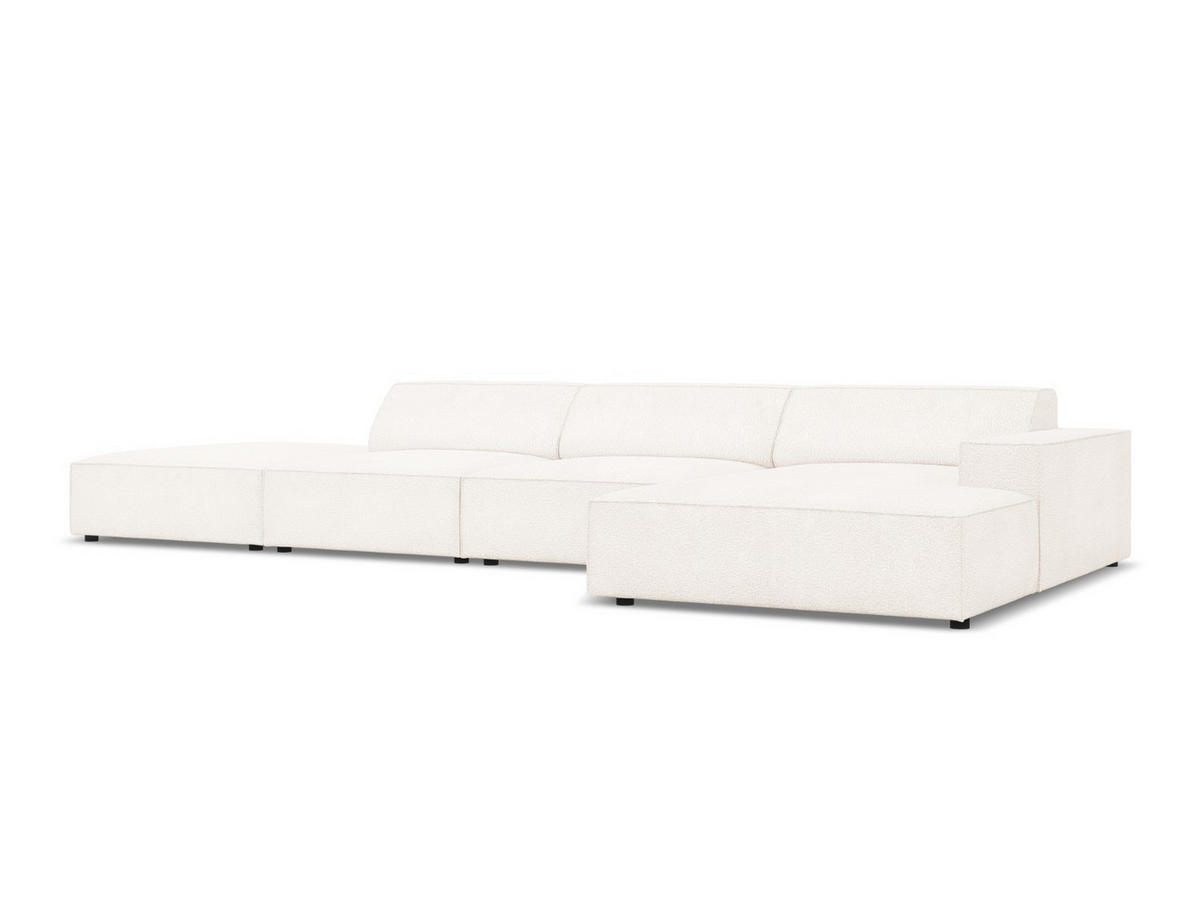 ECKSOFA rechts Jodie aus Boucle beige 5 Sitzplätze - Beige, Textil (166/341cm) - Micadoni