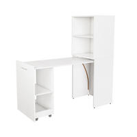 ECKSCHREIBTISCH DE-37446 ausziehbar mit verstellbaren Ablagen Weiß - Weiß, Holzwerkstoff (40/55/136cm) - ComfortXL