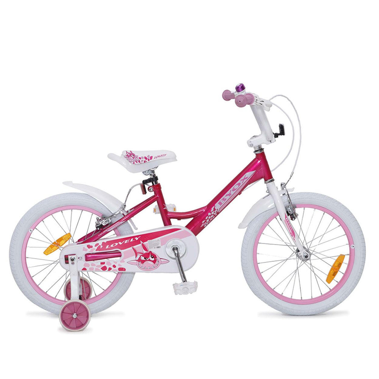KINDERFAHRRAD 18 Zoll Lovely Stützräder, Klingel, Reflektoren, ab 5 Jahre - Weiß, Metall (85cm)