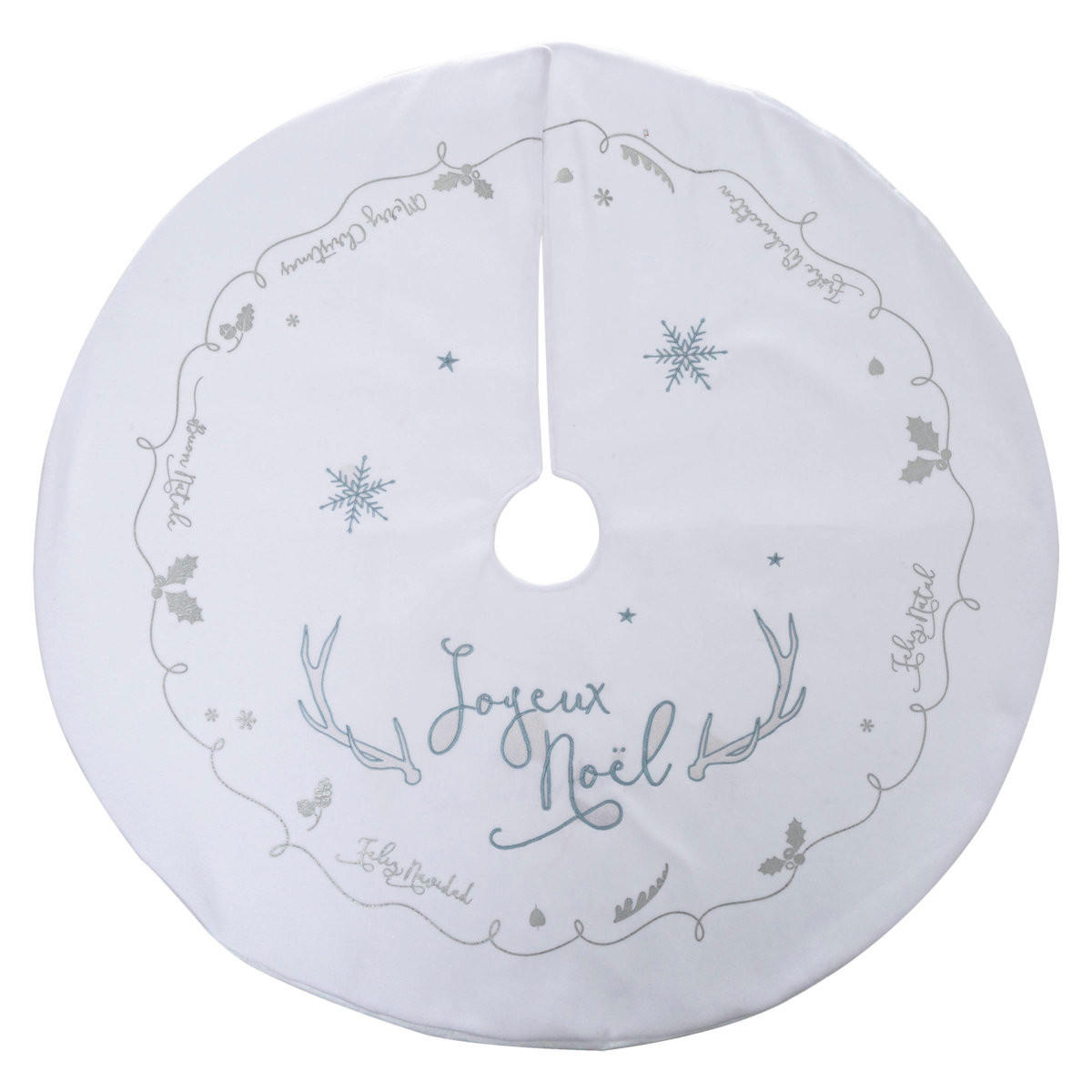 WEIHNACHTSBAUMROCK mit Aufschrift - Weiß, Textil (90/90cm) - Atmosphera Createur d´interieur