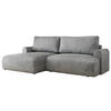 ECKSCHLAFSOFA TONO L Hellgrau Velvet - links - Hellgrau/Schwarz, Kunststoff/Textil (260/150cm) - MKS