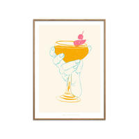 POSTER mit Rahmen Jenny Liz Rome - Cocktail 1 - Eichefarben/Orange, Holz/Papier (30/40cm) - Poster&Frame