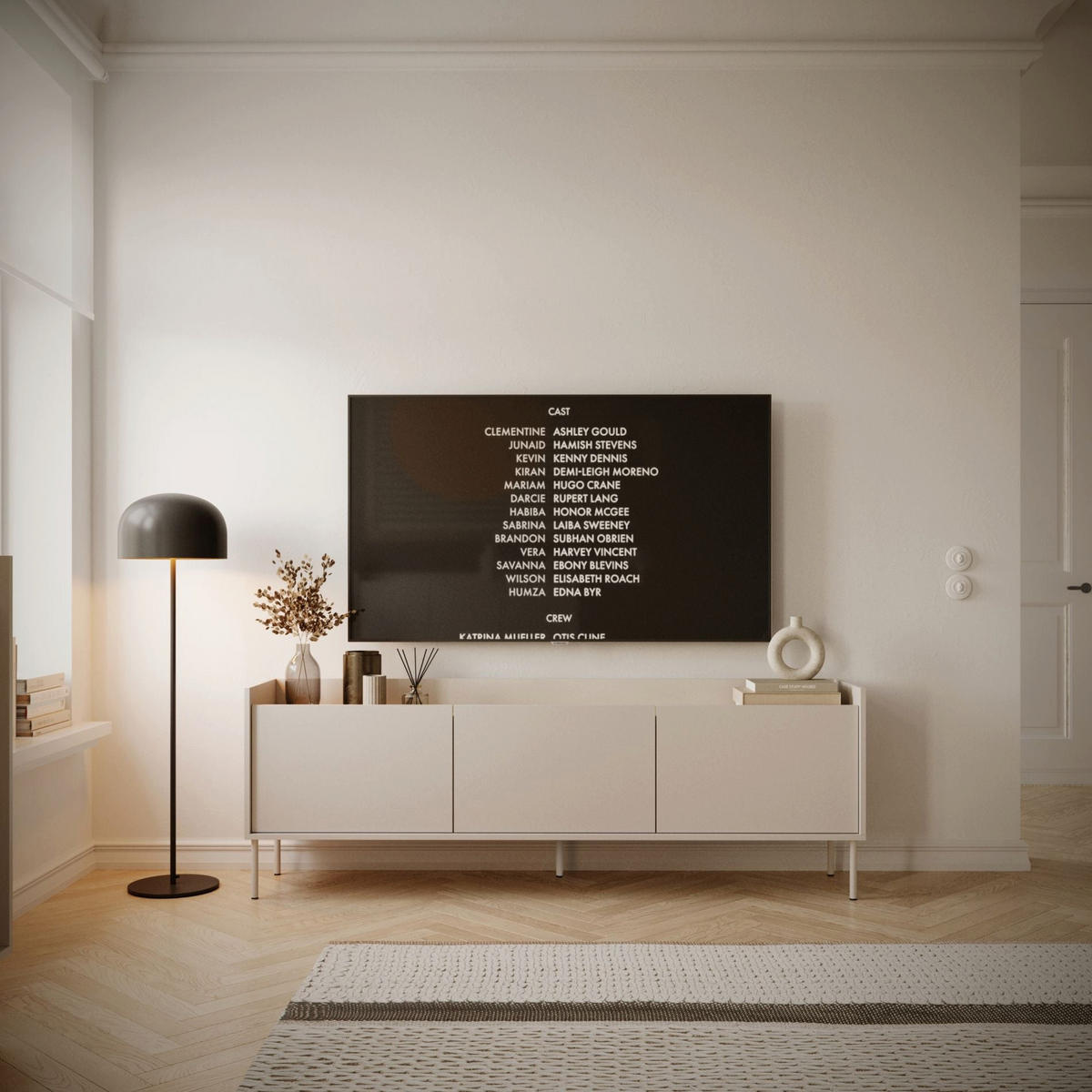 TV-SCHRANK Tovi Kaschmir / Holzoptik Eiche 175/58/36 cm - Taupe, Holzwerkstoff/Metall (175/58.5/36.4cm) - Selsey