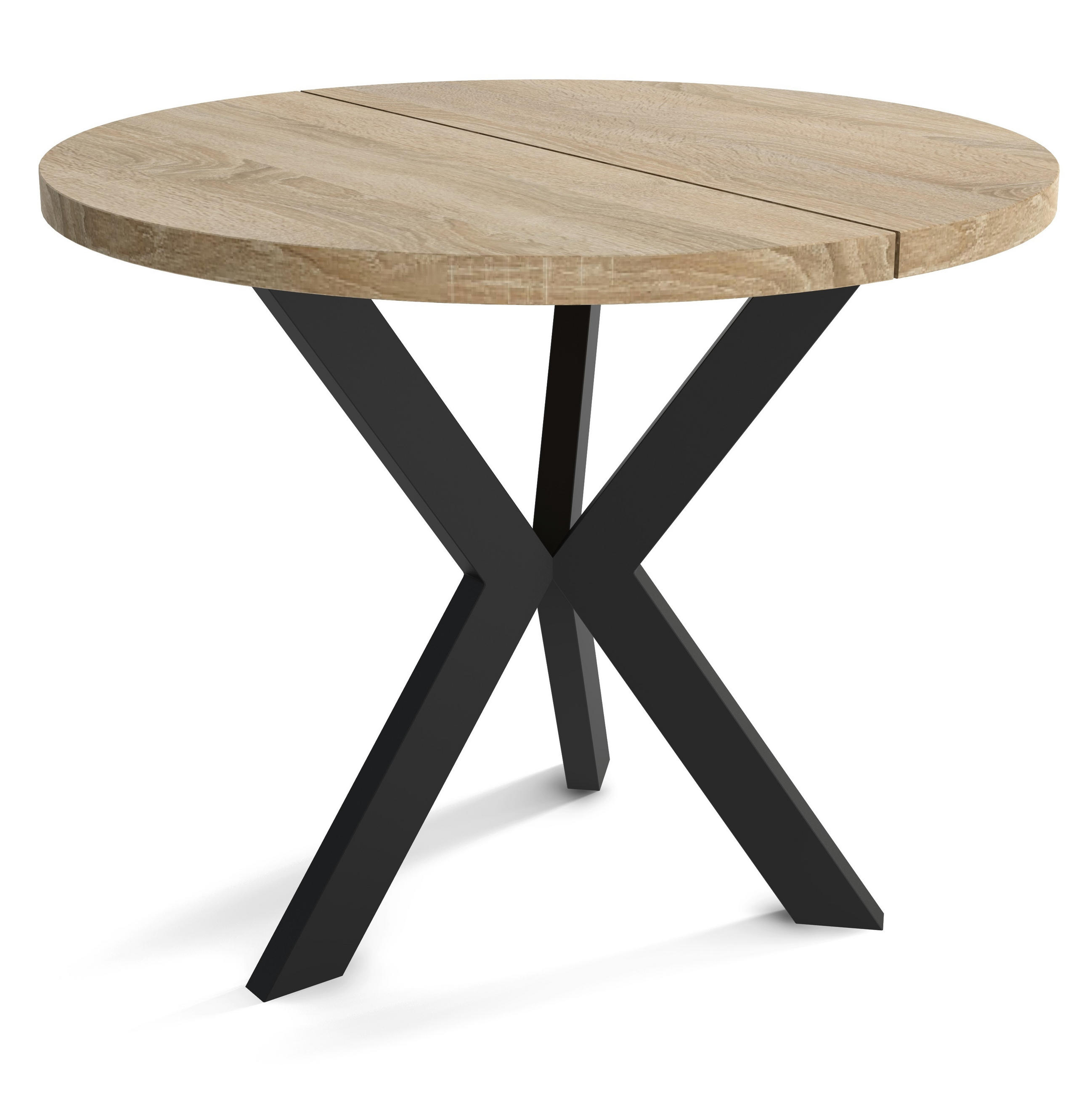 TISCH Sonoma Eiche IDA Ausziehbar Schwarz 100/140 cm - Multicolor/Schwarz, Holzwerkstoff (140/100/75cm) - Sepro Meble