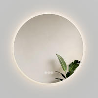 BADSPIEGEL Rund mit Beleuchtung Rahmenlos, 3 Lichtfarben, beschlagfrei, Ø 80 cm - Weiß, Glas (80/3.5/80cm) - EMKE