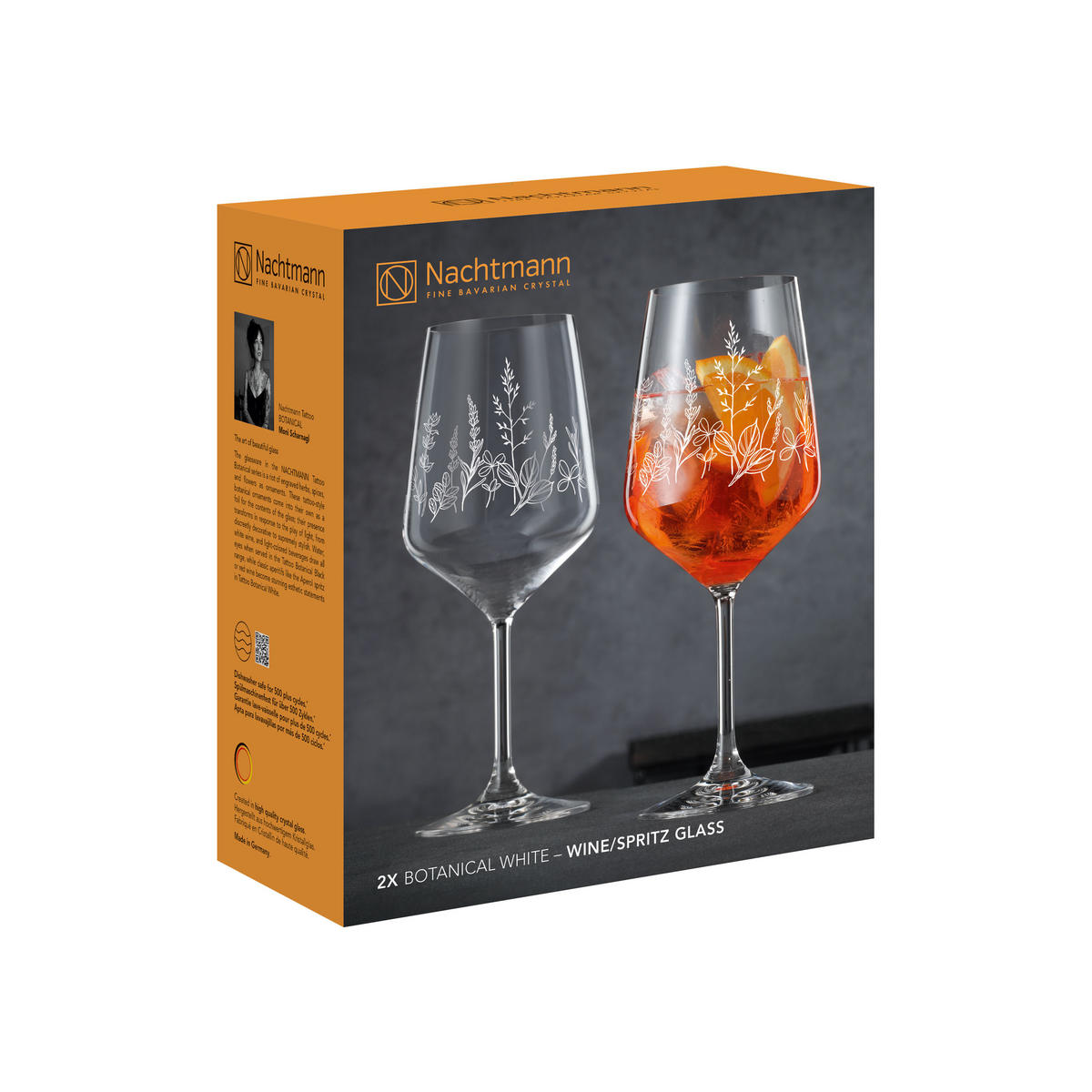 WEINGLAS Tattoo Botanical White, 2er Set, Kristallglas, 630 ml - Weiß, Glas (0.63L) - Nachtmann