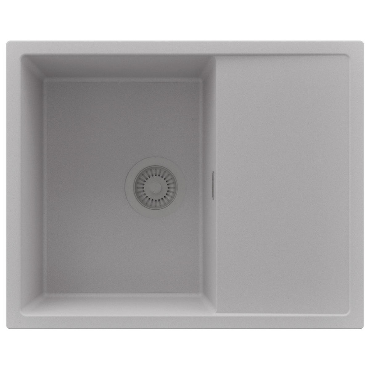 SPÜLBECKEN Ibiza, 2-er set Grau 62/50 cm 1 Becken + Ablauf-Set ab 45er Unterschrank - Grau, Kunststoff (62/19/50cm) - Primagran