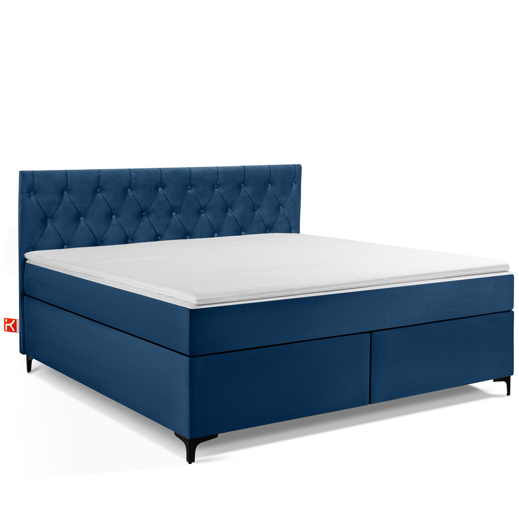 POLSTERBETT ARDEA, Marineblau - Schwarz/Dunkelblau, Holz/Holzwerkstoff (180/200cm) - KONSIMO®