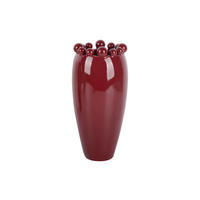 VASE Cadiz Dotty Large - Rot - 30 cm - Rot, Stein (30cm) - Present Time