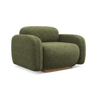 SESSEL Chenille Stoff Grün - Braun/Olivgrün, Holz/Textil (110/73/95cm) - Makamii