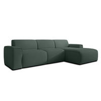 ECKSOFA L Form Didim mini Grün 310/165/78 cm – stilvolle kleine Eckcouch R - Schwarz/Grün, Kunststoff/Textil (310/165cm) - AX Living