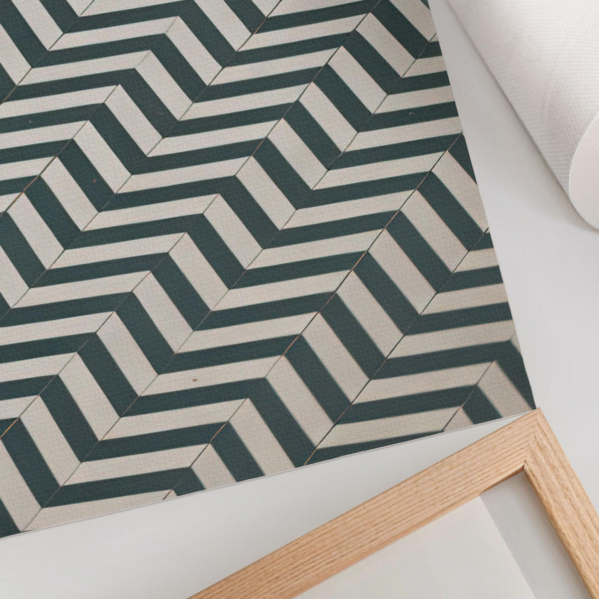 POSTER - 59x84 cm - Soft Structure - Der Rand des Pools - Grün, Textil (59/84/0.1cm) - TULUP