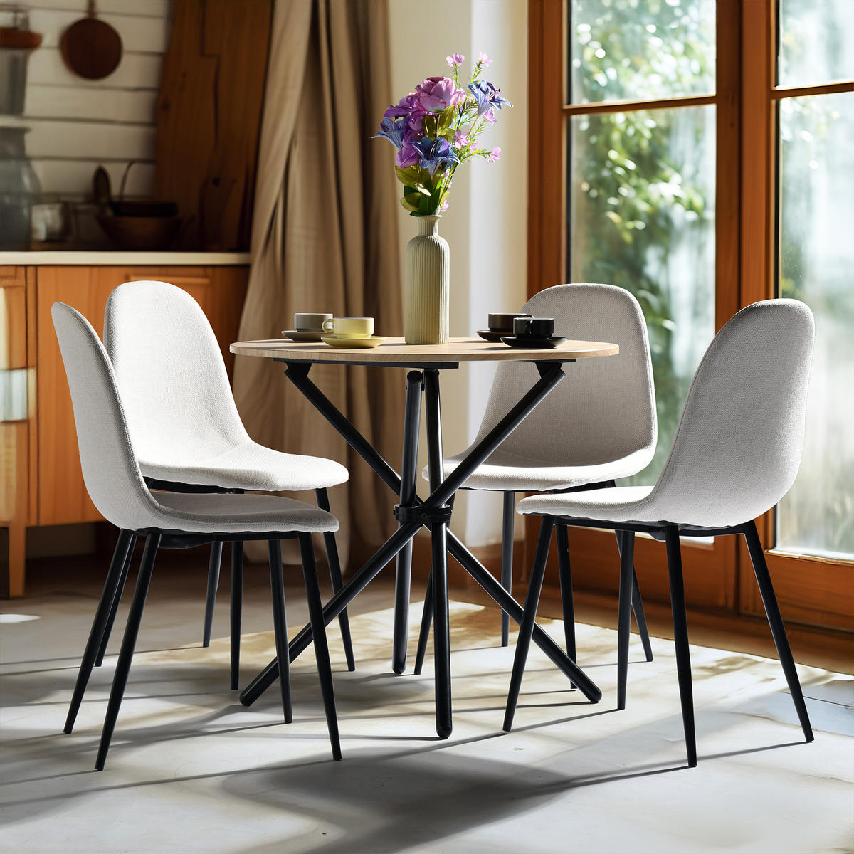 ESSTISCH 80/80/75 cm braun - Braun, Holz/Metall (80/80/75cm)