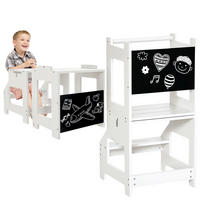 LERNTURM DE-17225 3-in-1 mit Tafel & Sicherheitsrand Weiß - Weiß, Holzwerkstoff (44/86/42cm) - ComfortXL