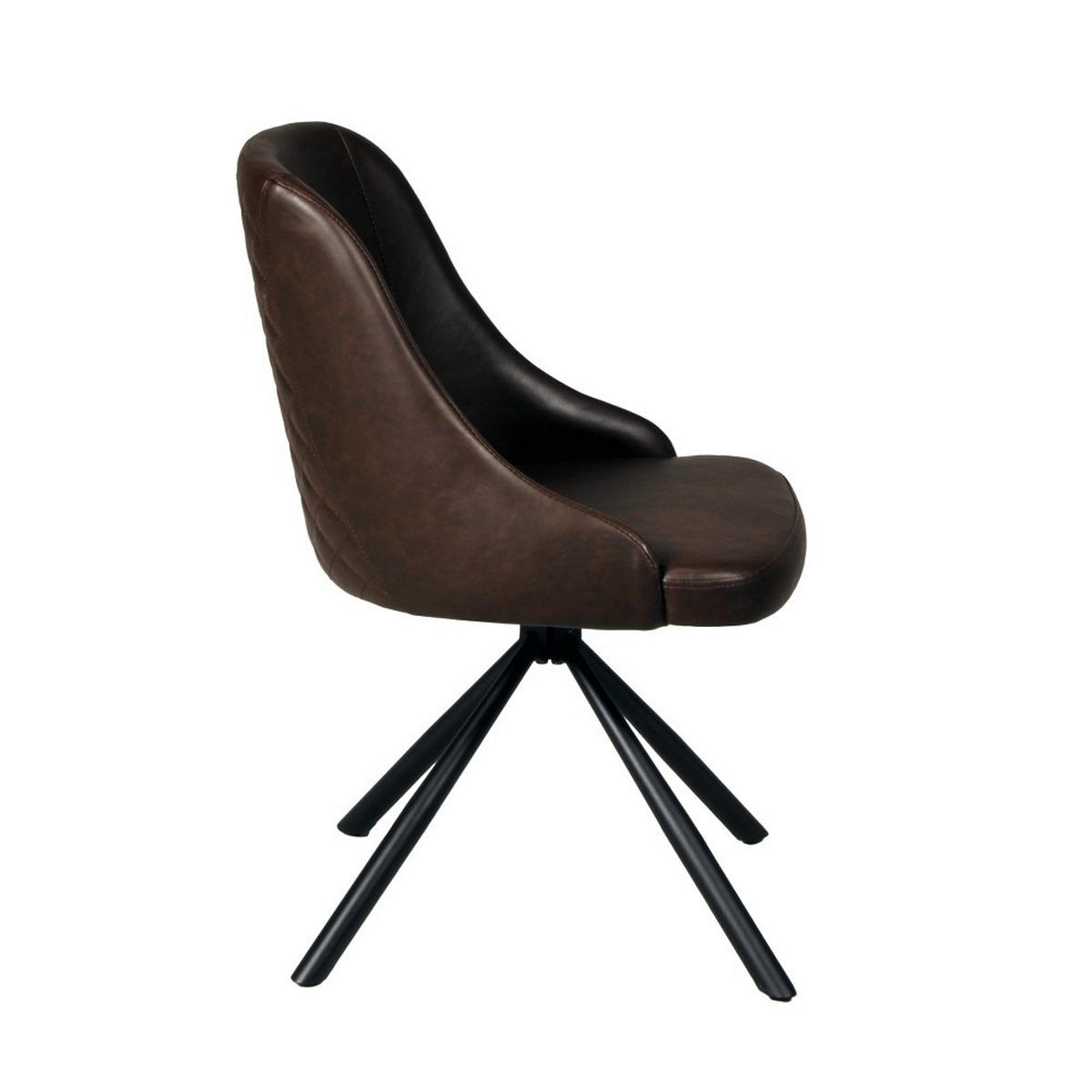 STÜHLE 4-Set Drehstühlen HORIZON/ Braun - Schwarz/Braun, Metall (50/85/60cm) - Weber Industries