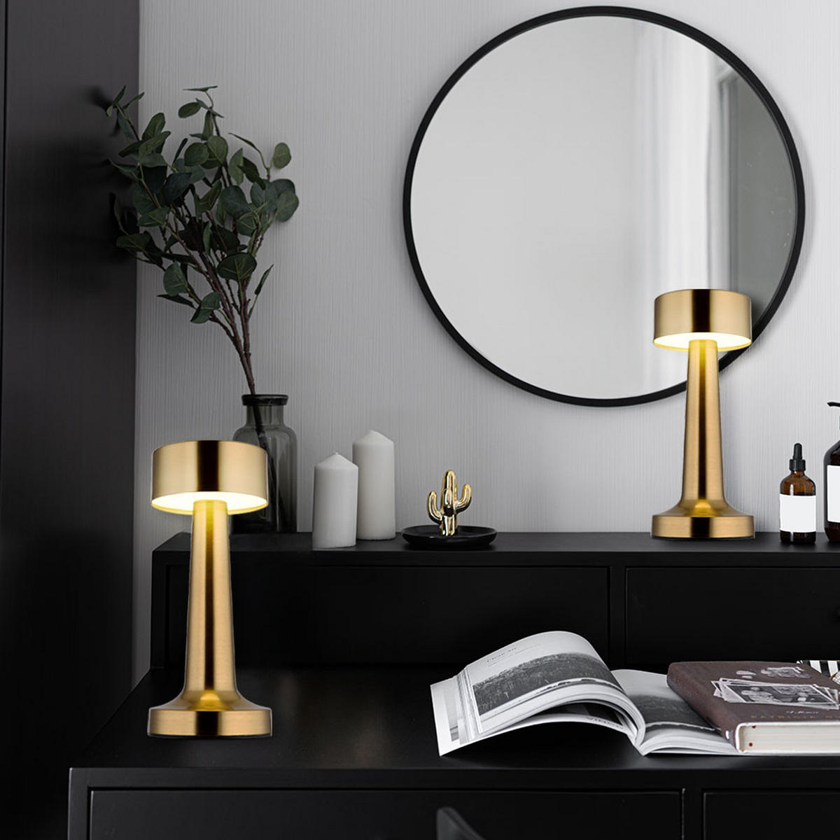 LED TISCHLEUCHTE Angelika Messing - Messingfarben, Metall (9/9/21cm) - Globo Lighting