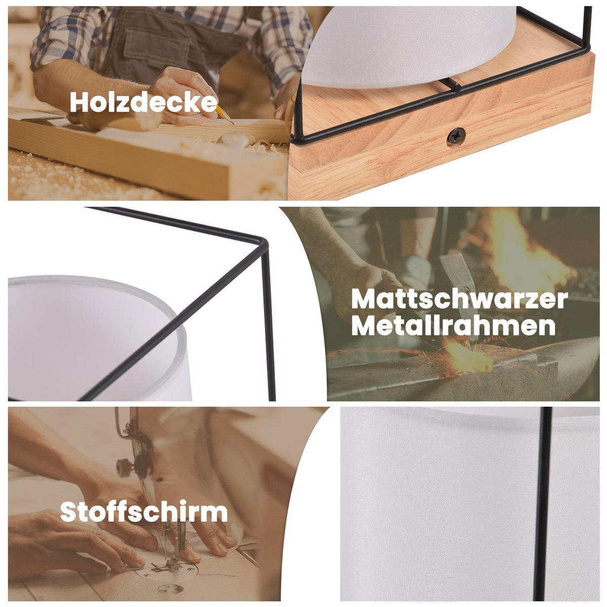 DECKENLEUCHTE Lockhart 13.5/28/21cm - Schwarz, Metall (28/13.5/21cm) - Nettlife