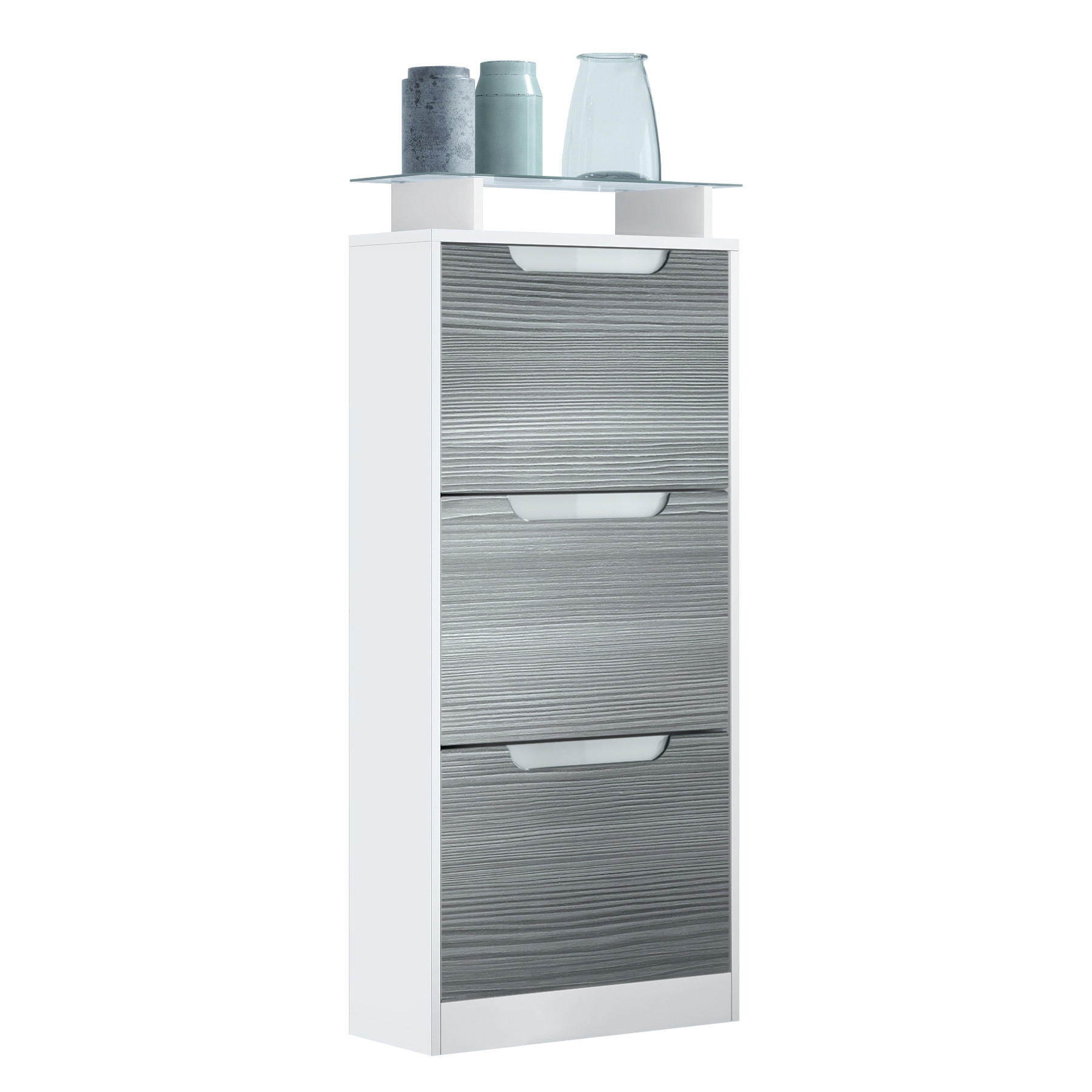 Vladon Schuhschrank Anthrazit 46x128x23 cm