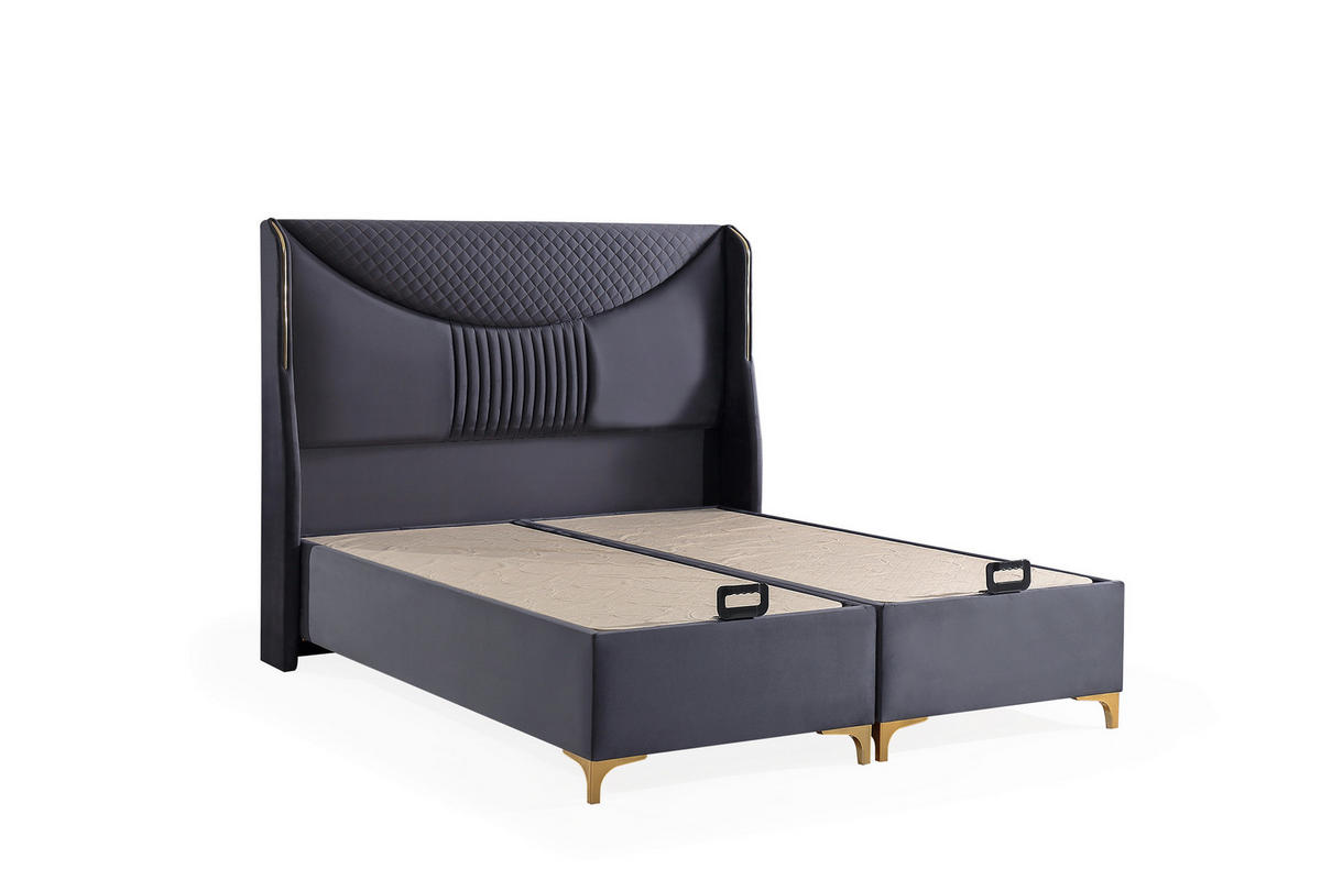 POLSTERBETT Lisbao 180x200 Anthrazit - Anthrazit, Metall (180/200cm) - Villa Möbel