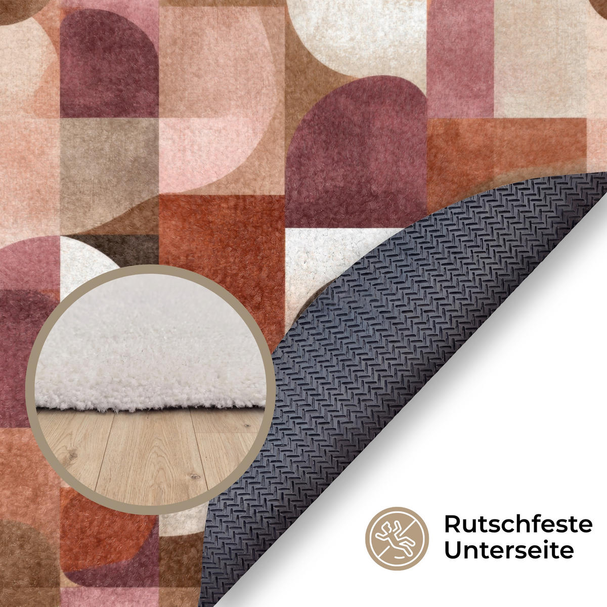 KOBERCE - Geometria - Moderné - Retro - 90x90 cm - viacfarebná, textil/plast (90/90cm) - OnlyWow