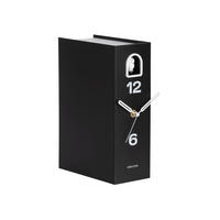 TISCHUHR Book Owl - Schwarz - 9,5/25 cm - Schwarz, Kunststoff (9/25/9cm) - Karlsson