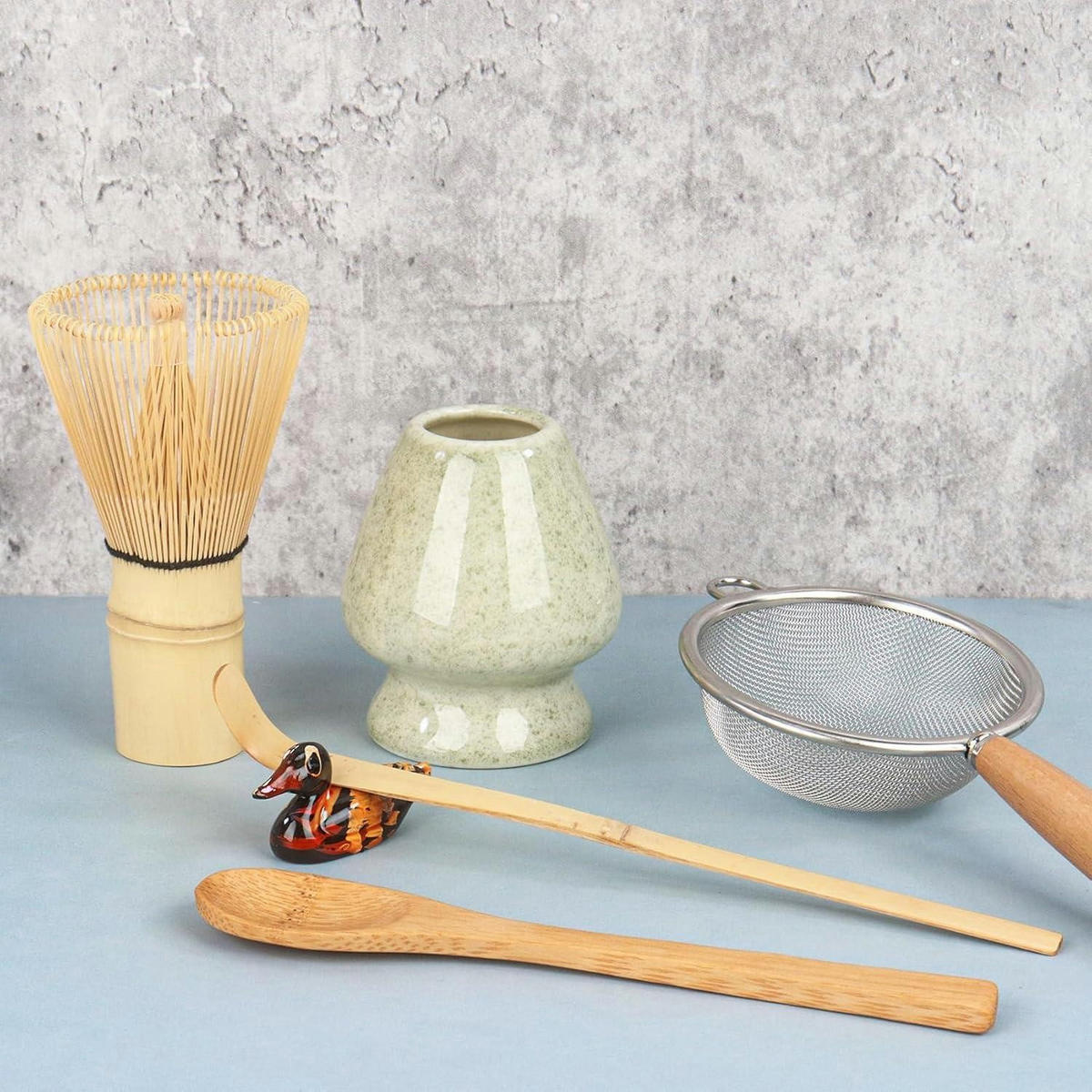 MATCHA Besen Set 6-teilig - Grün, Keramik (8/6.5/19cm)