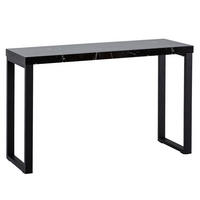 KONSOLENTISCH – Marmoroptik Schwarz, 120x40x76 cm, Hochglanz, Metallbeine - Schwarz, Holzwerkstoff/Metall (40/120/76cm) - KADIMA DESIGN