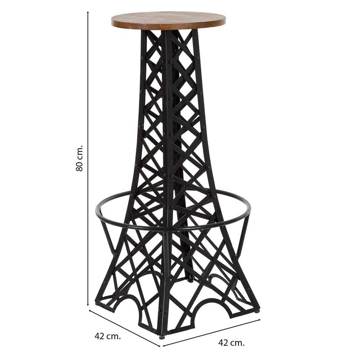 HOCKER, schwarz, 42x80cm - Schwarz, Metall (42/80/42cm) - Wanderlust