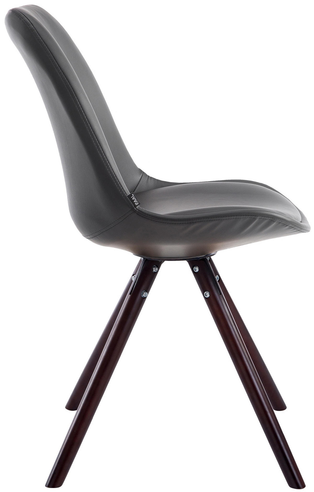 STUHL Lederlook Schwarz - Schwarz/Cappuccino, Holz/Textil (48/84/56cm) - CLP