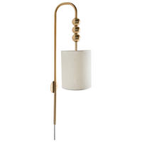 WANDLAMPE Messing Loky - Messingfarben/Weiß, Metall (18/78/18cm) - Beliani