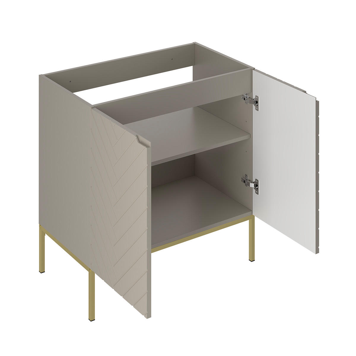 WASCHTISCHUNTERSCHRANK 80cm Daria Kaschmir - Beige, Holzwerkstoff (80/82/45.8cm) - Petits-meubles