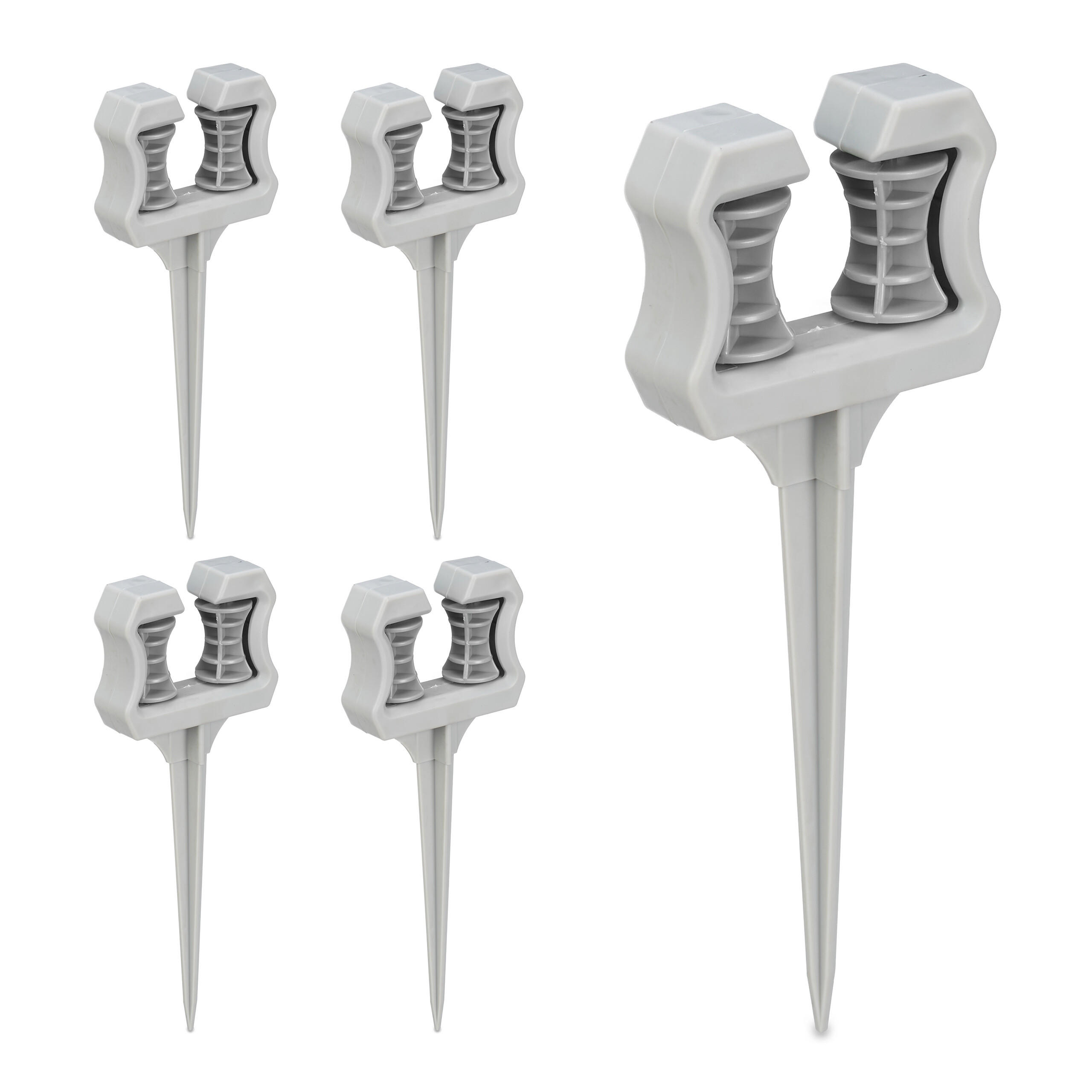 5XSCHLAUCHFÜHRUNG - Grau, Kunststoff (10/26/3.5cm) - Relaxdays