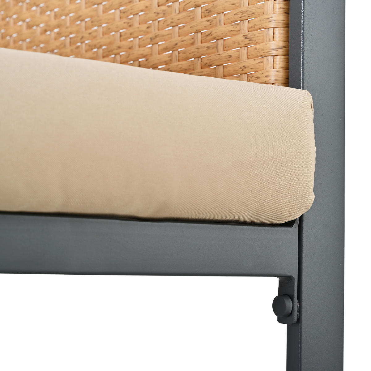 GARTENLOUNGE-SET 6-Personen-Garten-Essgruppe mit Sesseln Rattan abnehmbar und waschbar - Schwarz/Braun, Glas/Textil - STILVORA